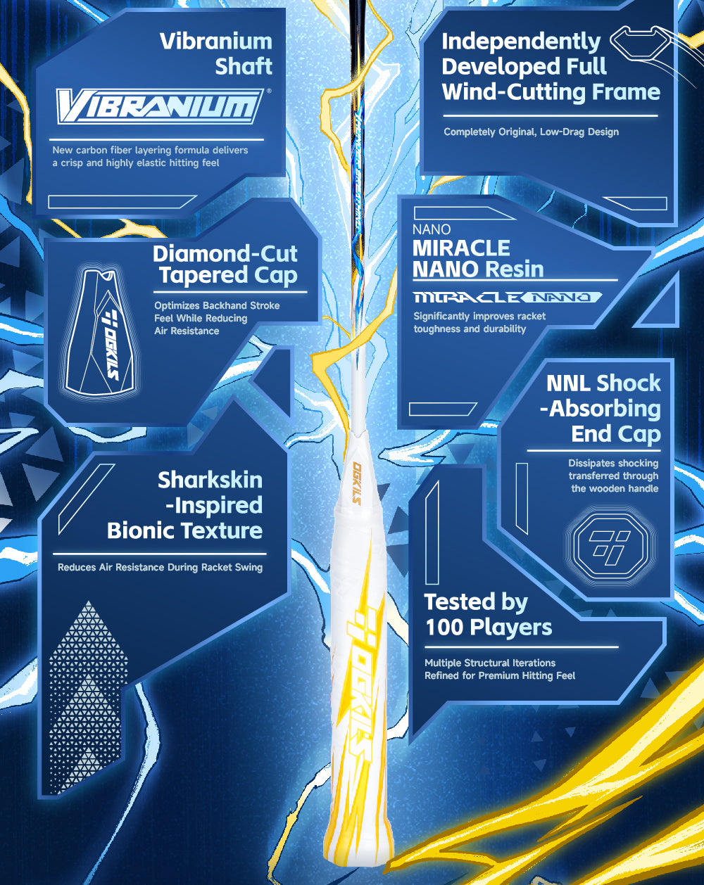 OGKILS Thunder Breathing Badminton Racket